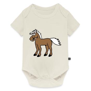 Horse Laughs Funny Funny Grimace Silly Comic - Baby Premium short-sleeve bodysuit - off white - Front