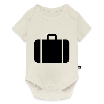 valise,voyage,aéroport,Gare ferroviaire - Body à manches courtes Premium Bébé - blanc cassé - Devant