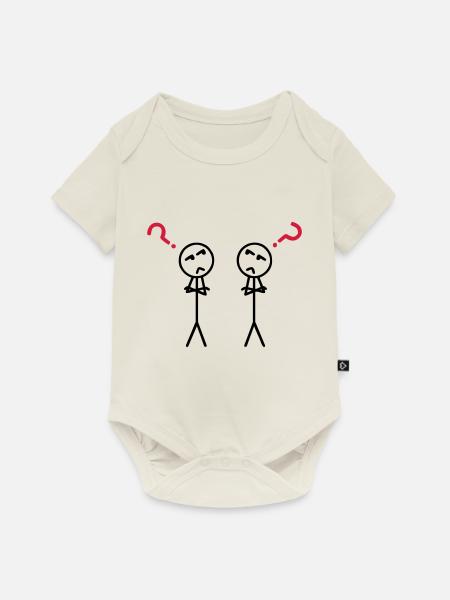 Questionmarks - Baby Premium Kurzarmbody - Naturweiß