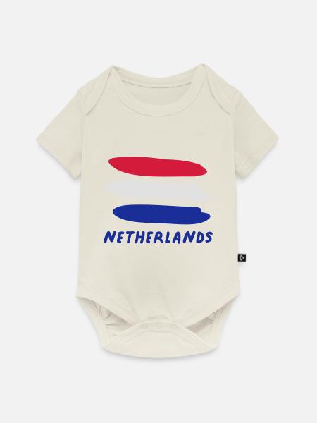 Netherlands - Baby Premium Kurzarmbody - Naturweiß