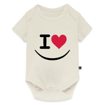 I love - Baby Premium short-sleeve bodysuit - off white - Front