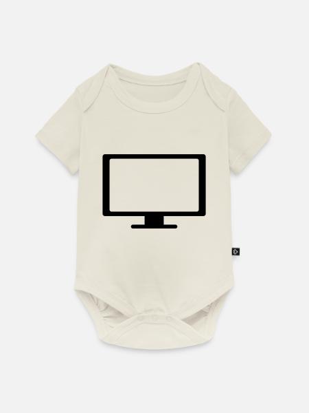 bildschirm - Baby Premium Kurzarmbody - Naturweiß