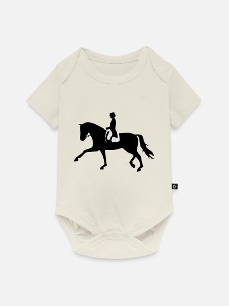 Dressurpferd - Baby Premium Kurzarmbody - Naturweiß