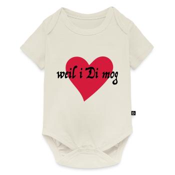 weil i Di mog -Herz - Baby Premium Kurzarmbody - Naturweiß - Vorne