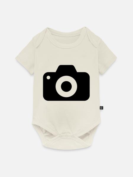 Kamera - Baby Premium Kurzarmbody - Naturweiß