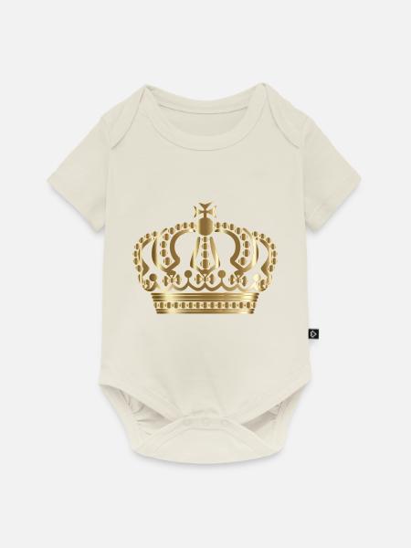 Krone Gold - Baby Premium Kurzarmbody - Naturweiß