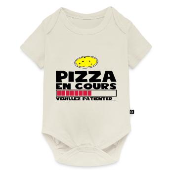 PIZZA EN COURS(+dessin) - Body à manches courtes Premium Bébé - blanc cassé - Devant