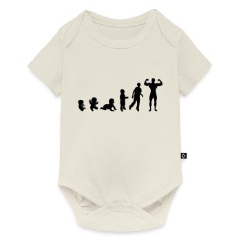 Evolution human men man bodybuilding sports - Baby Premium short-sleeve bodysuit - off white - Front