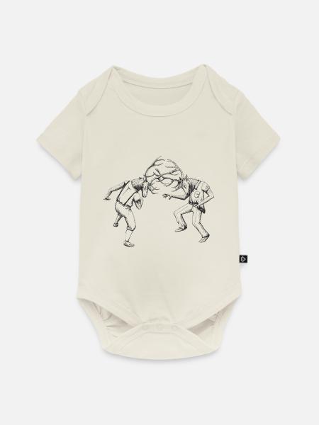 Furche - Baby Premium Kurzarmbody - Naturweiß