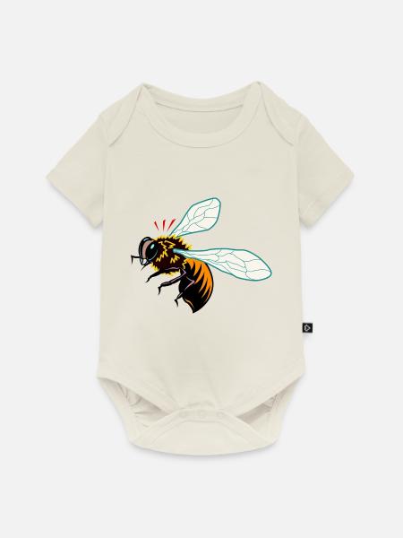 Biene - Baby Premium Kurzarmbody - Naturweiß