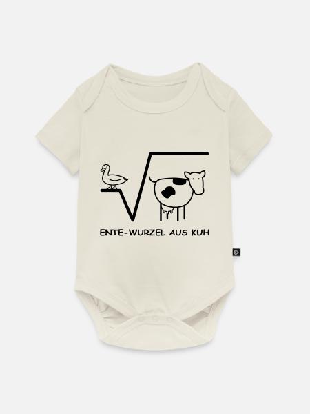 Ente Wurzel aus Kuh Mathe Spruch - Baby Premium Kurzarmbody - Naturweiß