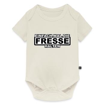Einfach mal die Fresse Halten Umrandung - Baby Premium Kurzarmbody - Naturweiß - Vorne