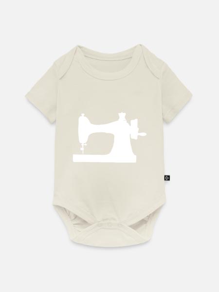 Nähmaschine - Baby Premium Kurzarmbody - Naturweiß