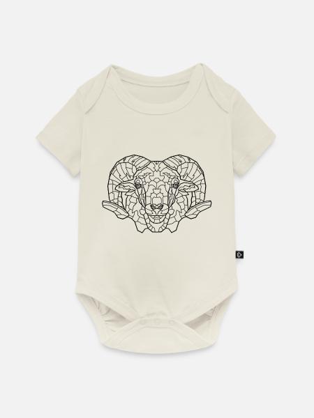 Widder - Baby Premium Kurzarmbody - Naturweiß