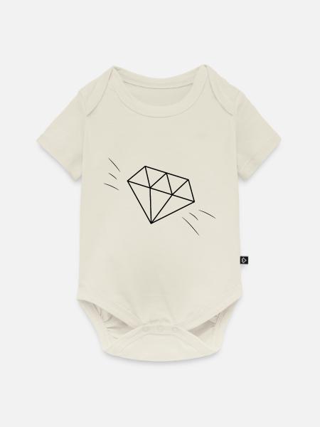 Diamant - Baby Premium Kurzarmbody - Naturweiß