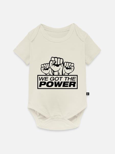 we_got_the_power_c1 - Baby Premium Kurzarmbody - Naturweiß