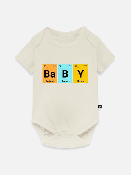 Baby Chemie Elemente - Baby Premium Kurzarmbody - Naturweiß