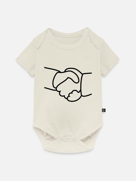 handshaking - Baby Premium Kurzarmbody - Naturweiß