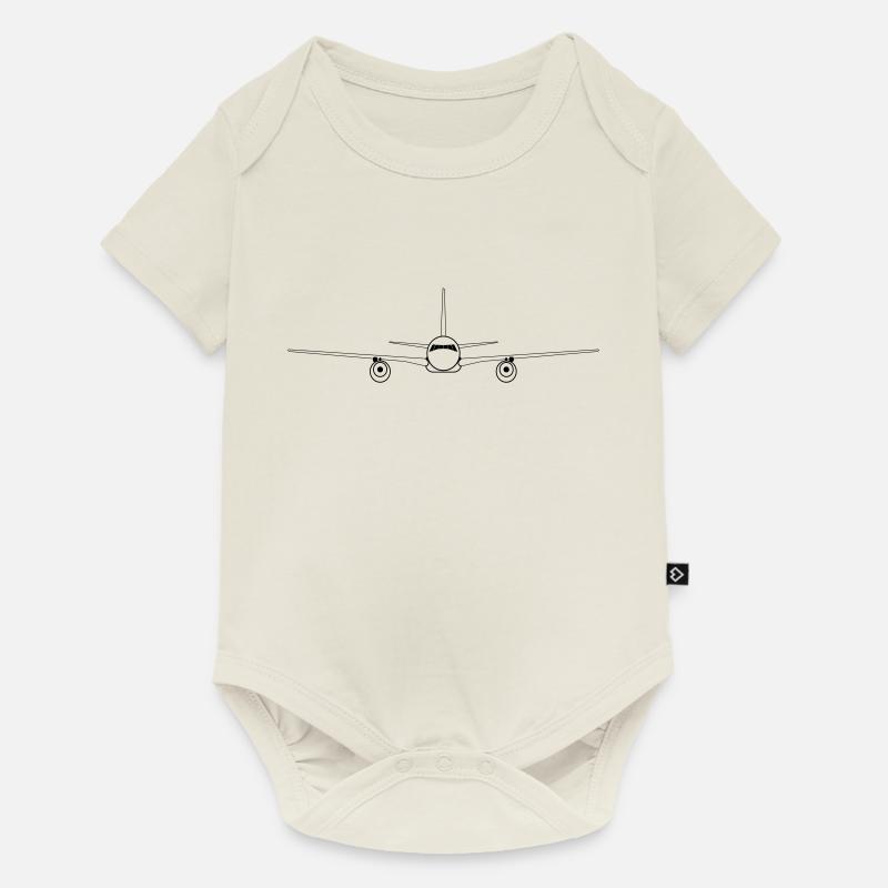 Flugzeug - Baby Premium Kurzarmbody - Naturweiß