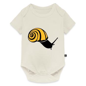 escargot snail schnecke caracol lumaca2 - Body à manches courtes Premium Bébé - blanc cassé - Devant