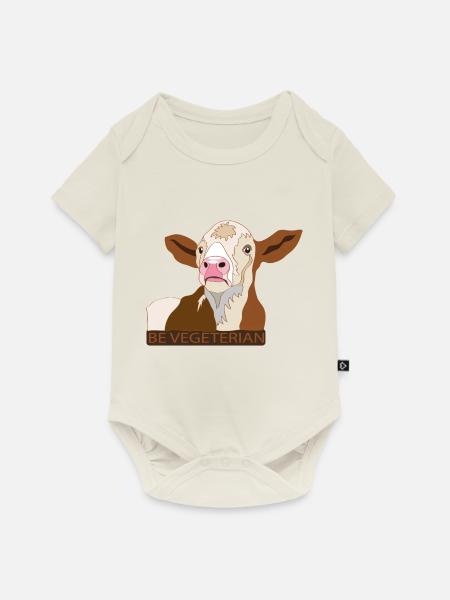 Kalb Be Vegetarian - Baby Premium Kurzarmbody - Naturweiß
