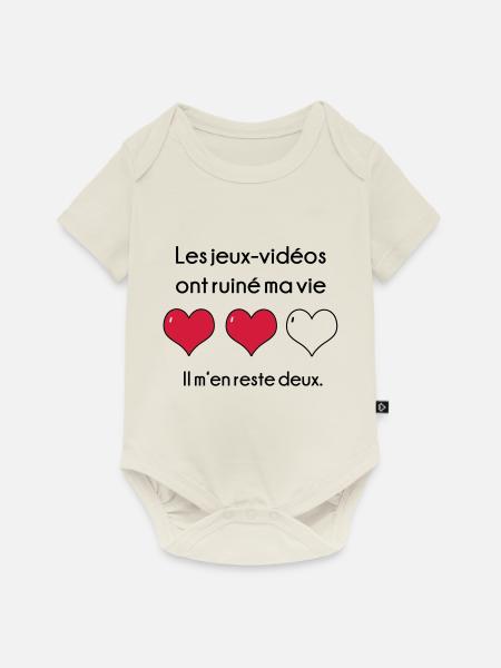 Die Spielevideos mein Leben ruiniert - Baby Premium Kurzarmbody - Naturweiß