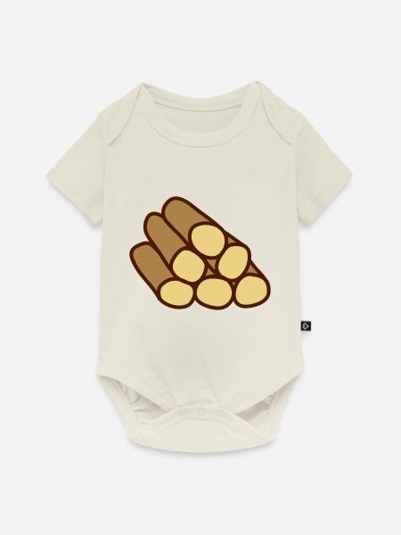 Wood - Baby Premium Kurzarmbody - Naturweiß