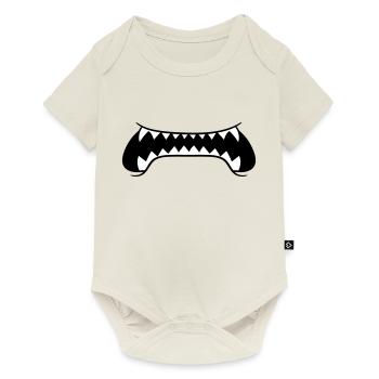 sharp teeth big mouth eat dangerous bo - Baby Premium short-sleeve bodysuit - off white - Front