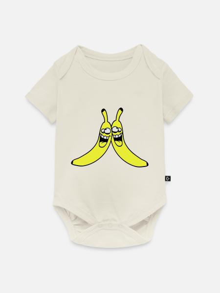 Crazy Bananas - Baby Premium Kurzarmbody - Naturweiß