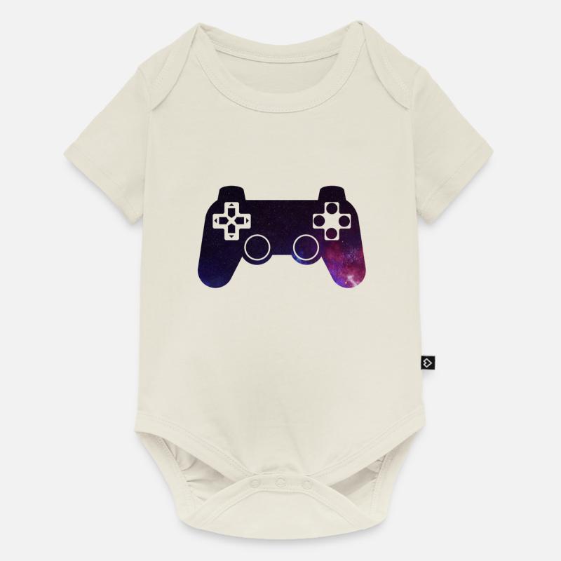 Controller Galaxy - Baby Premium Kurzarmbody - Naturweiß
