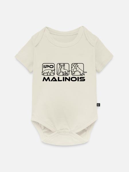 560 Malinois IPO schwarz - Baby Premium Kurzarmbody - Naturweiß