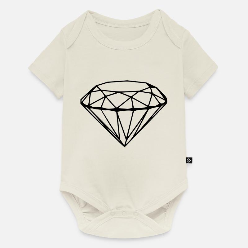 Diamant - Baby Premium Kurzarmbody - Naturweiß