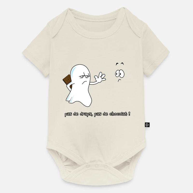 No choco - Body à manches courtes Premium Bébé - blanc cassé