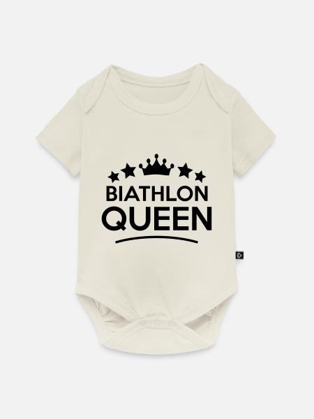 biathlon queen stars - Baby Premium Kurzarmbody - Naturweiß