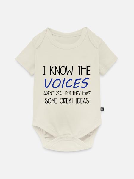 Voices - Premium babyrompertje met korte mouwen  - natuurwit