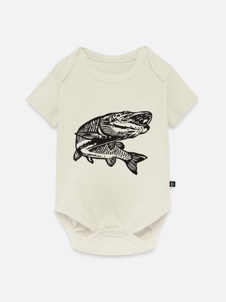 Hecht - Baby Premium Kurzarmbody - Naturweiß
