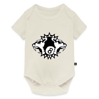 billard tigre logo sport cercle pique - Body à manches courtes Premium Bébé - blanc cassé - Devant