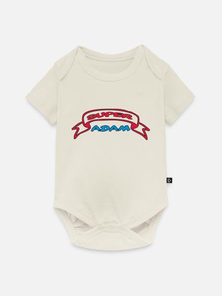 SUPER ADAM - Baby Premium Kurzarmbody - Naturweiß