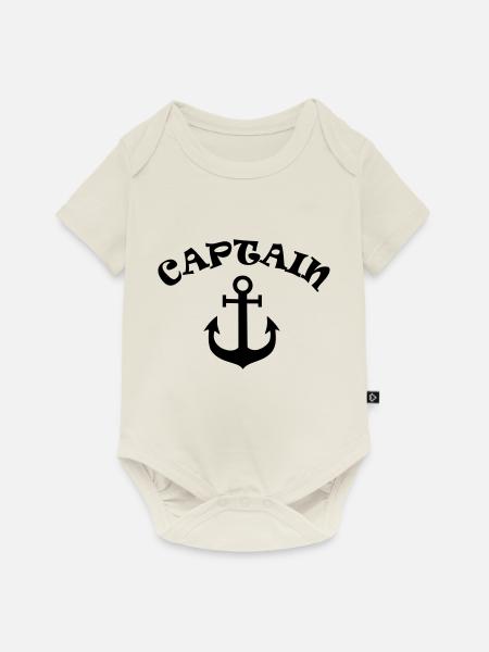 captain - Baby Premium Kurzarmbody - Naturweiß