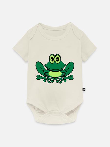 Frosch süss witzig - Baby Premium Kurzarmbody - Naturweiß