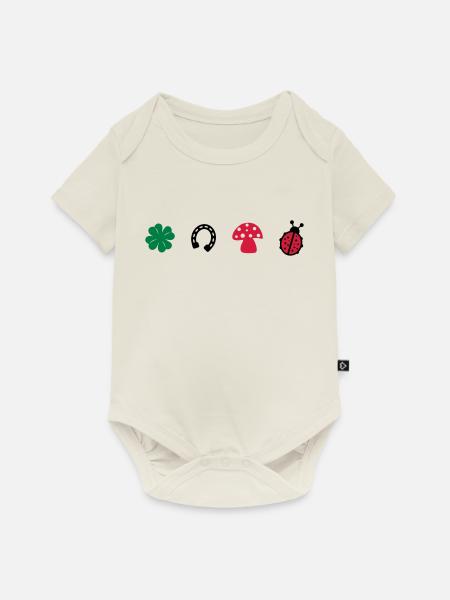 Glücksbringer - Baby Premium Kurzarmbody - Naturweiß
