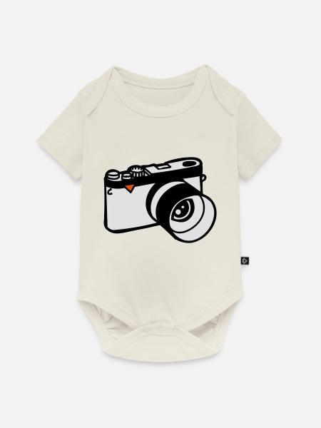 Kamera - Baby Premium Kurzarmbody - Naturweiß