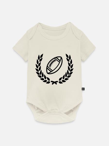 rugby - Baby Premium Kurzarmbody - Naturweiß