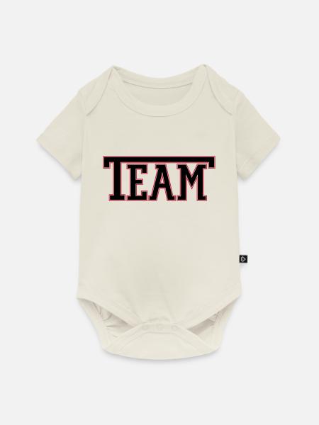 Team Font - Baby Premium Kurzarmbody - Naturweiß