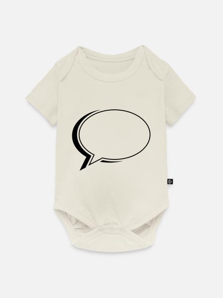 sprechblase oval - Baby Premium Kurzarmbody - Naturweiß