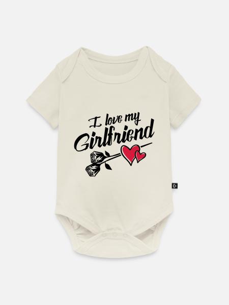i love my girlfriend - Baby Premium Kurzarmbody - Naturweiß