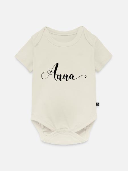 anna - Baby Premium Kurzarmbody - Naturweiß