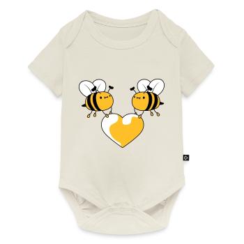 2 bees in love - Baby Premium short-sleeve bodysuit - off white - Front