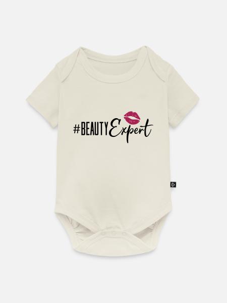 beauty expert lips - Baby Premium Kurzarmbody - Naturweiß