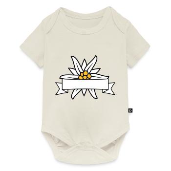 Text Banner Edelweiss - Baby Premium Kurzarmbody - Naturweiß - Vorne